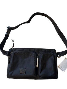 The Sak Black Nylon Crossbody Bag With Adjustable Strap & Multiple Pockets For O